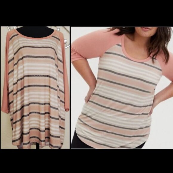 torrid Tops - Torrid Super Soft Crew Neck Raglan Tee NWT 4X